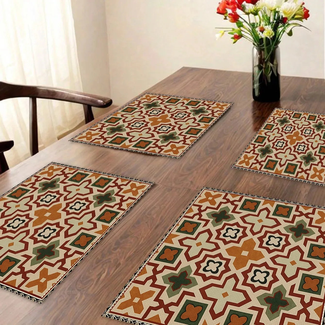 Modern Abstract Geometric Linen Placemats