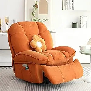 Oversized Power Recliner Chair – Heated Massage Rocker & Swivel