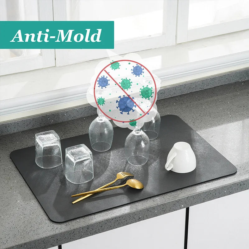 Large Super Absorbent Kitchen Mat – Quick Dry Dish & Faucet Draining Pad