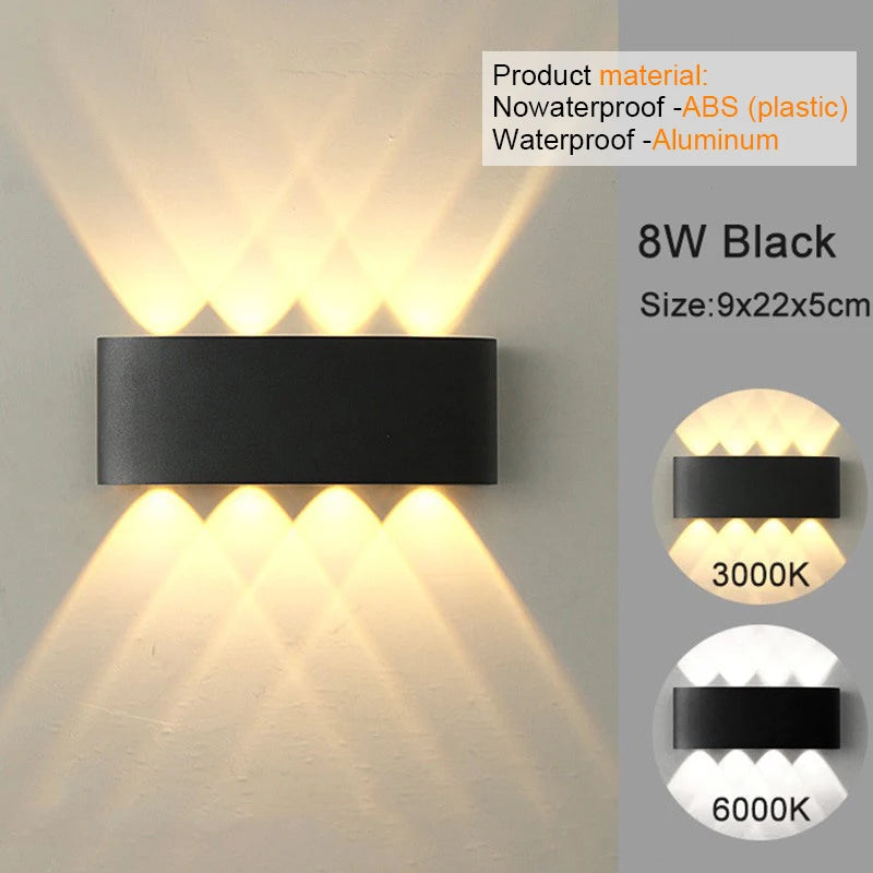 LED Wall Sconce – Modern Indoor & Outdoor Up/Down Wall Mount Light for Living Room