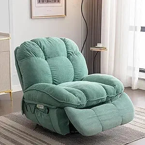 Oversized Power Recliner Chair – Heated Massage Rocker & Swivel
