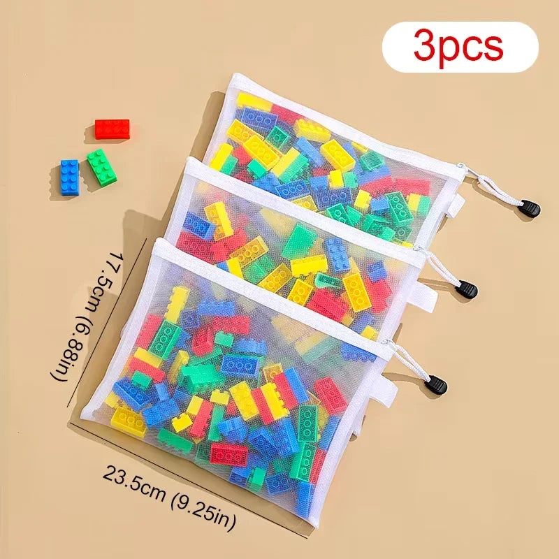 Transparent Zipper Mesh Storage Bag
