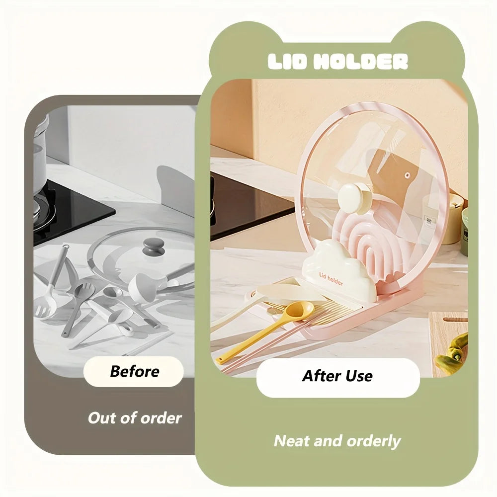 Multifunctional Kitchen Lid & Spoon Holder