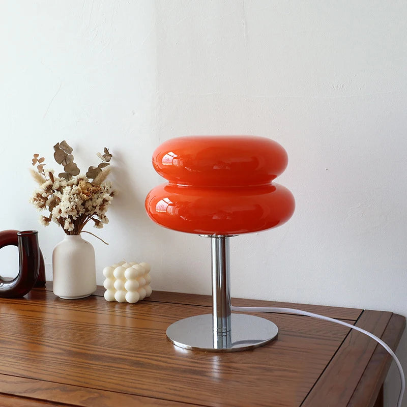Macaron Glass Table Lamp – Trichromatic Dimming Night Light