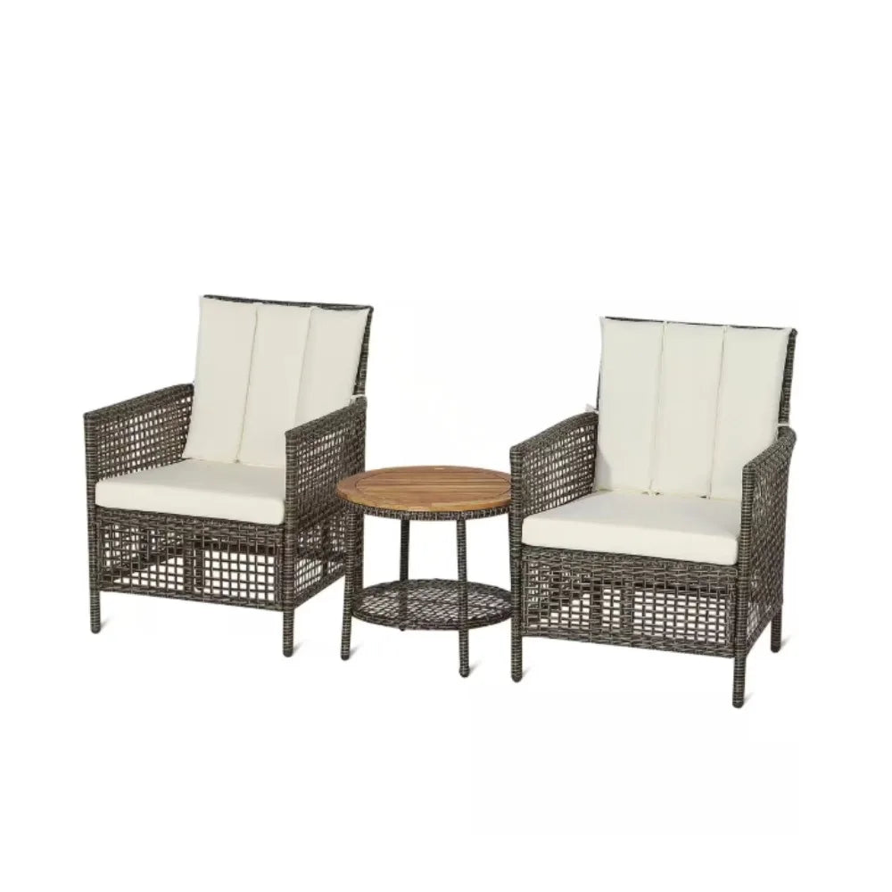 3-Piece Patio Rattan Furniture Set