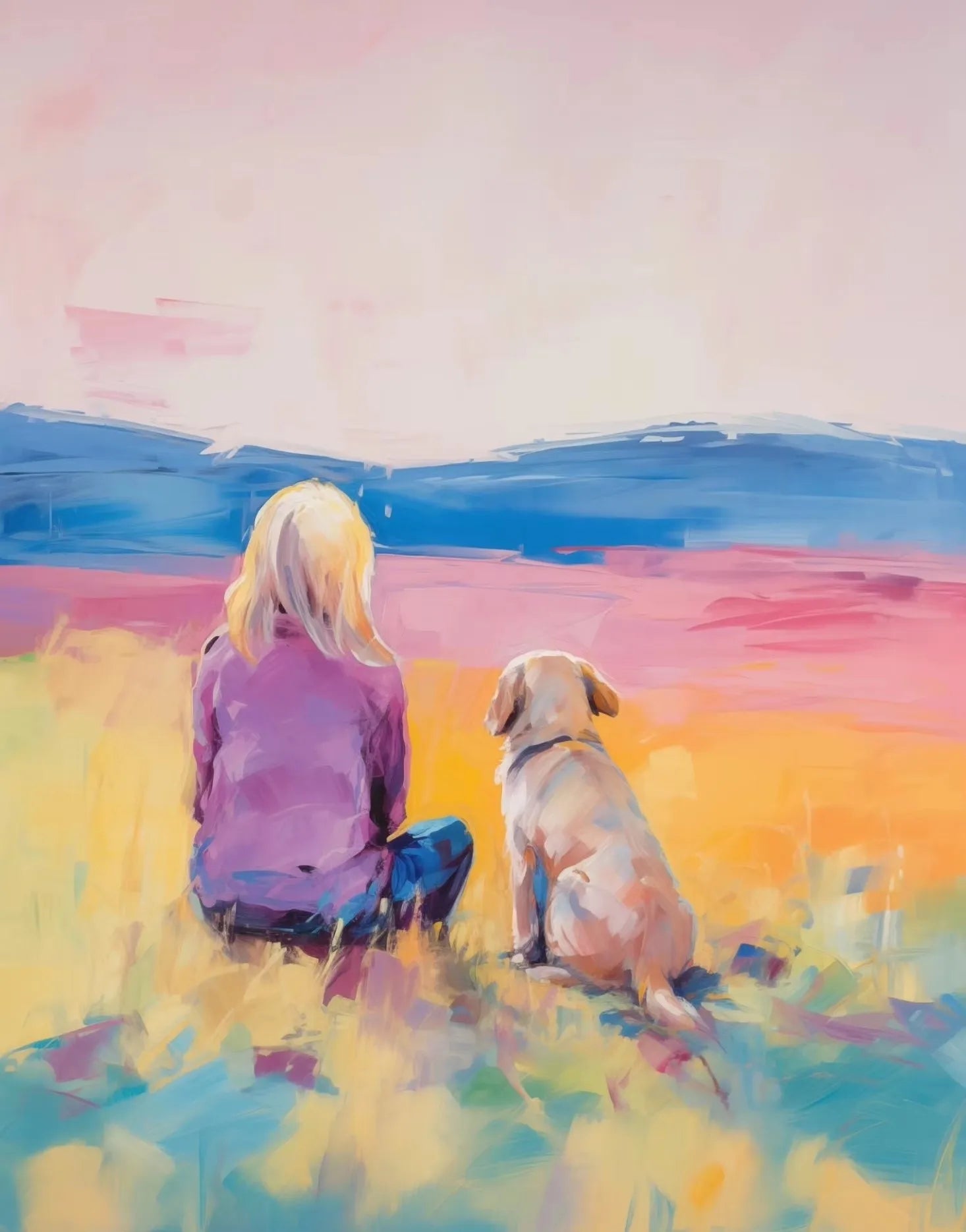 Girls & Pets Canvas Wall Art