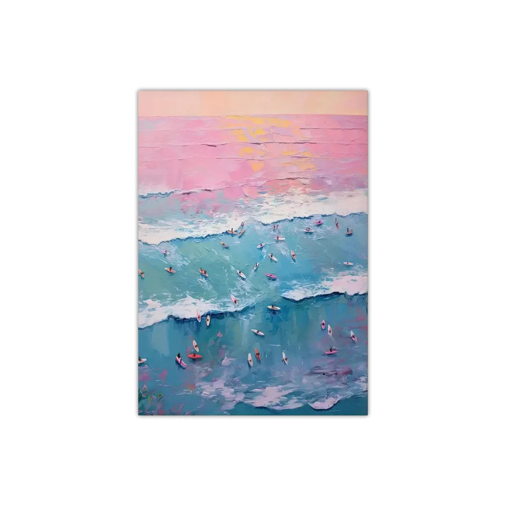 Summer Tiny People Swimming Canvas Poster