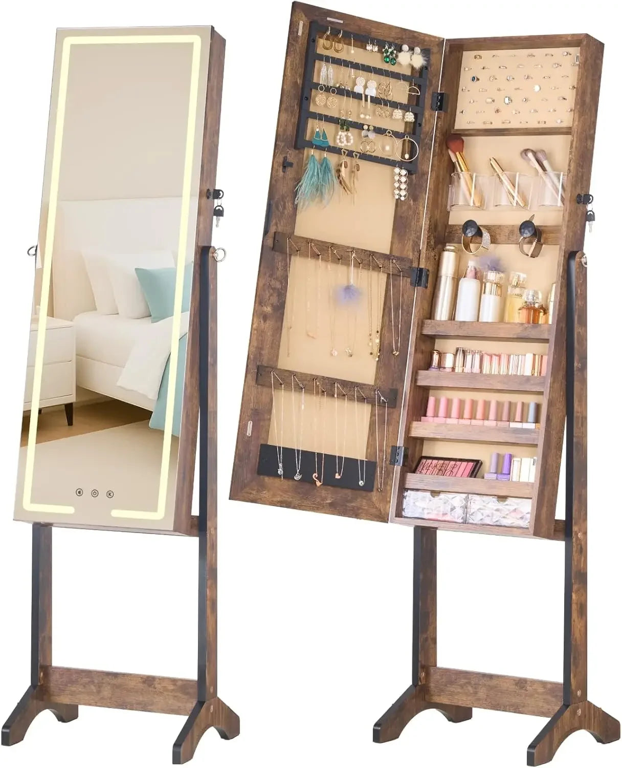 LED Mirror Jewelry Cabinet