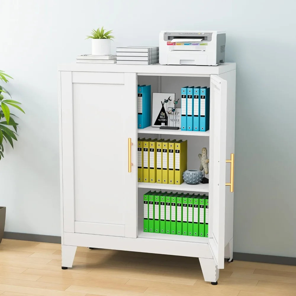 35.83" Metal Bathroom Floor Cabinet