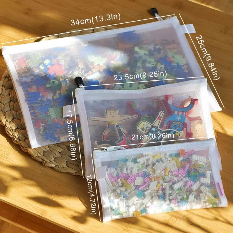 Transparent Zipper Mesh Storage Bag