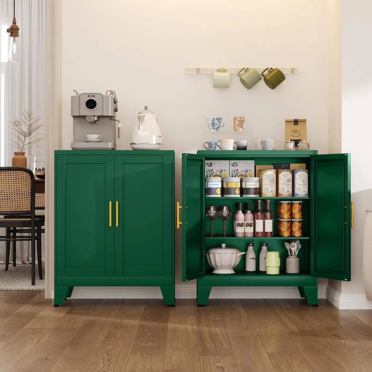 35.83" Metal Bathroom Floor Cabinet