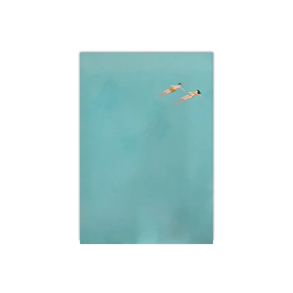 Summer Tiny People Swimming Canvas Poster