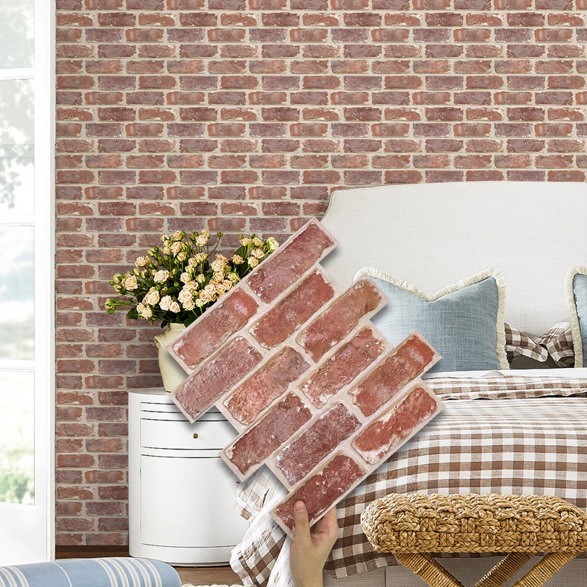 3D PVC Faux Brick Wall Sticker