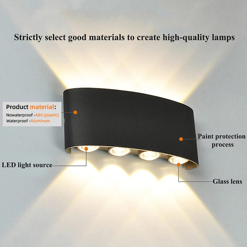 LED Wall Sconce – Modern Indoor & Outdoor Up/Down Wall Mount Light for Living Room