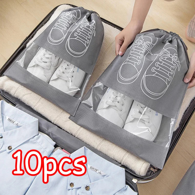 Shoes Storage Bags – Waterproof Non-Woven Closet & Travel Organizer