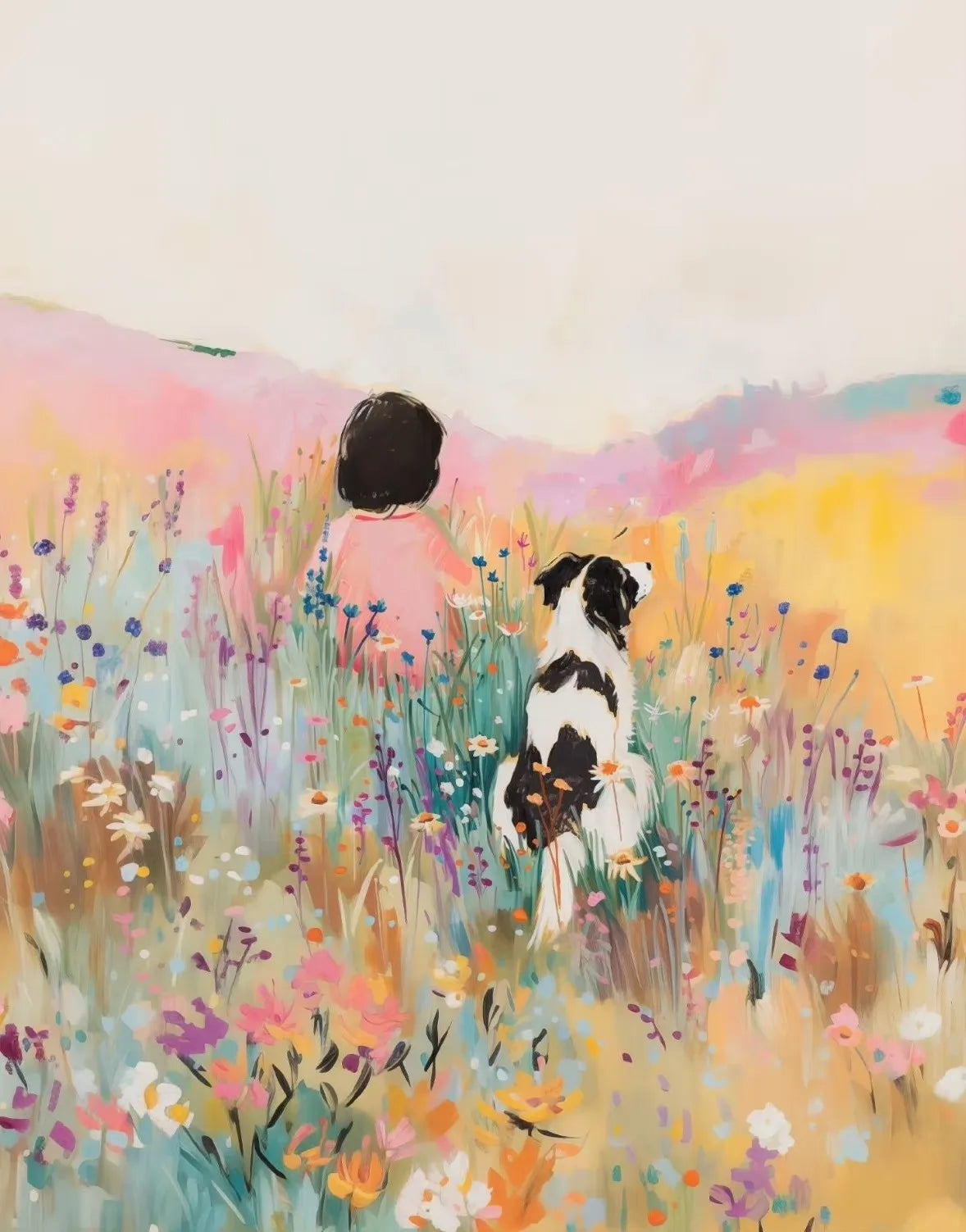 Girls & Pets Canvas Wall Art