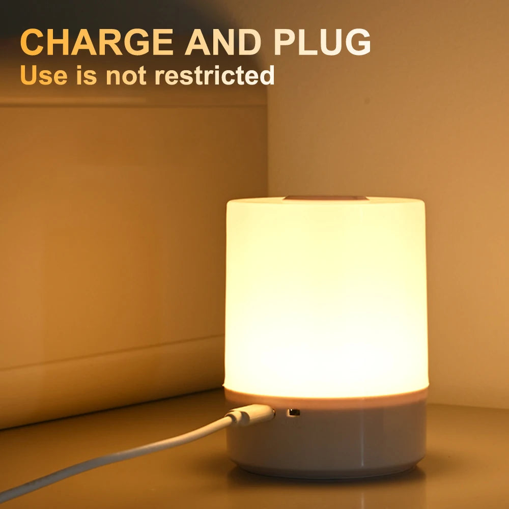 Touch Night Lamp – 3-Mode Dimmable USB Charging Bedside Lamp
