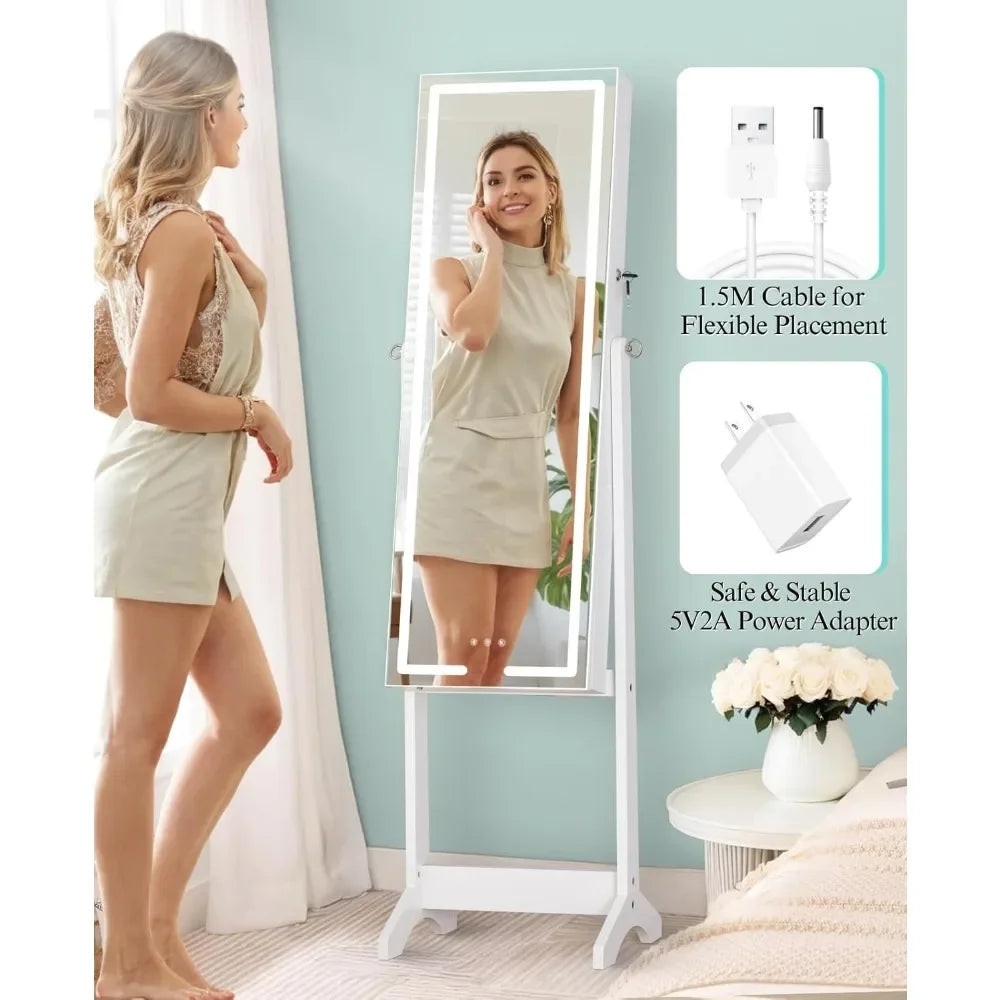 LED Mirror Jewelry Cabinet