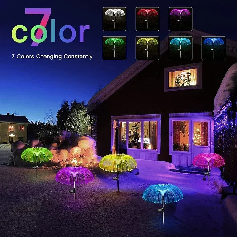 Solar Fiber Optic Jellyfish Garden Lights