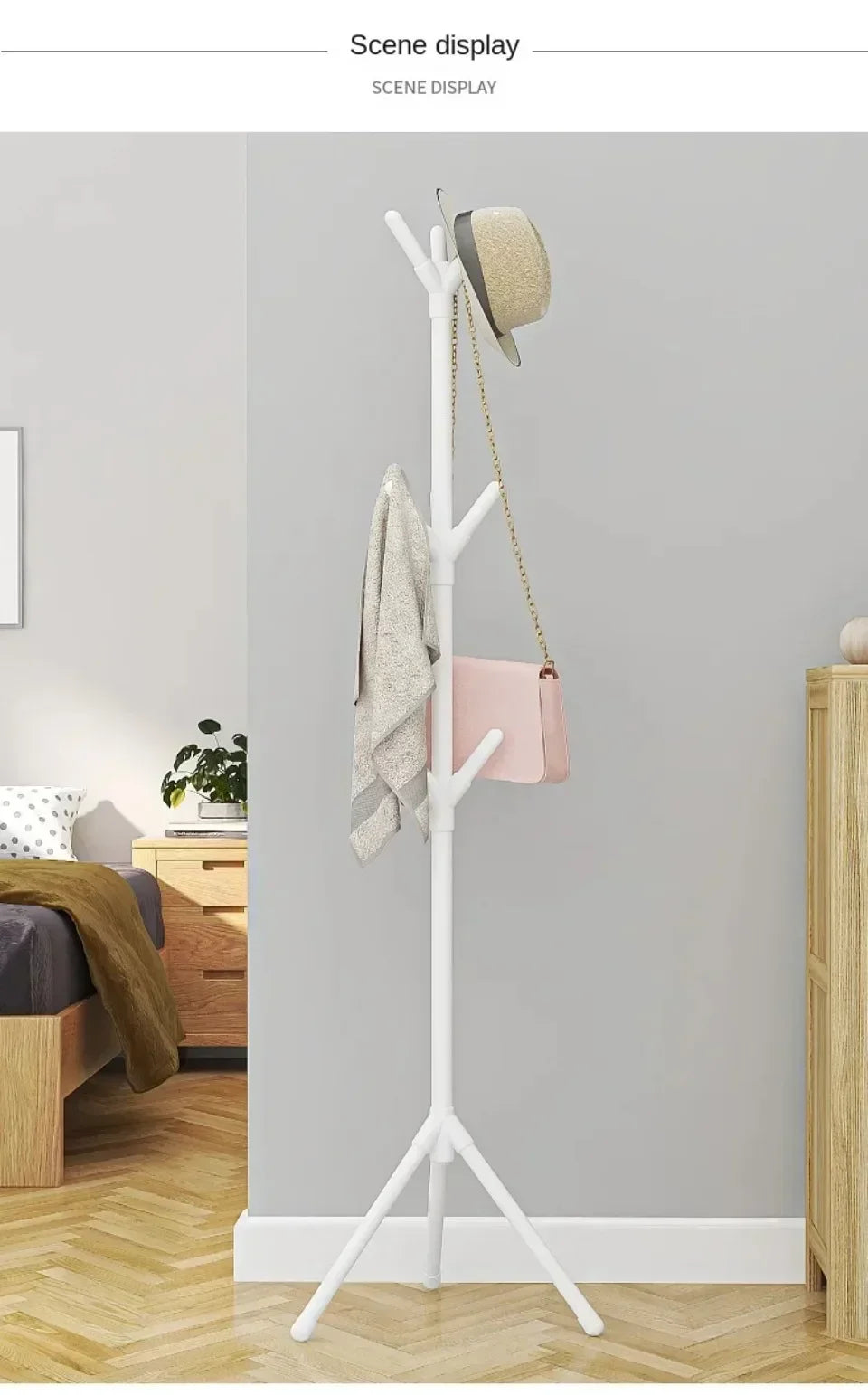 Vertical Tree-Branch Clothes & Hats Rack