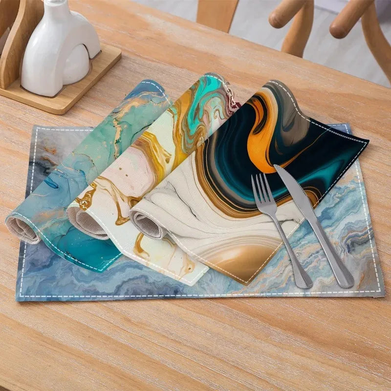 Marble Pattern Linen Placemats