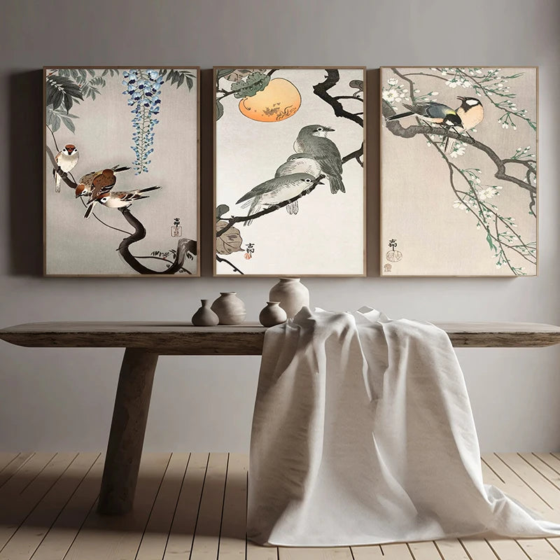 Botanical Bird Canvas Poster