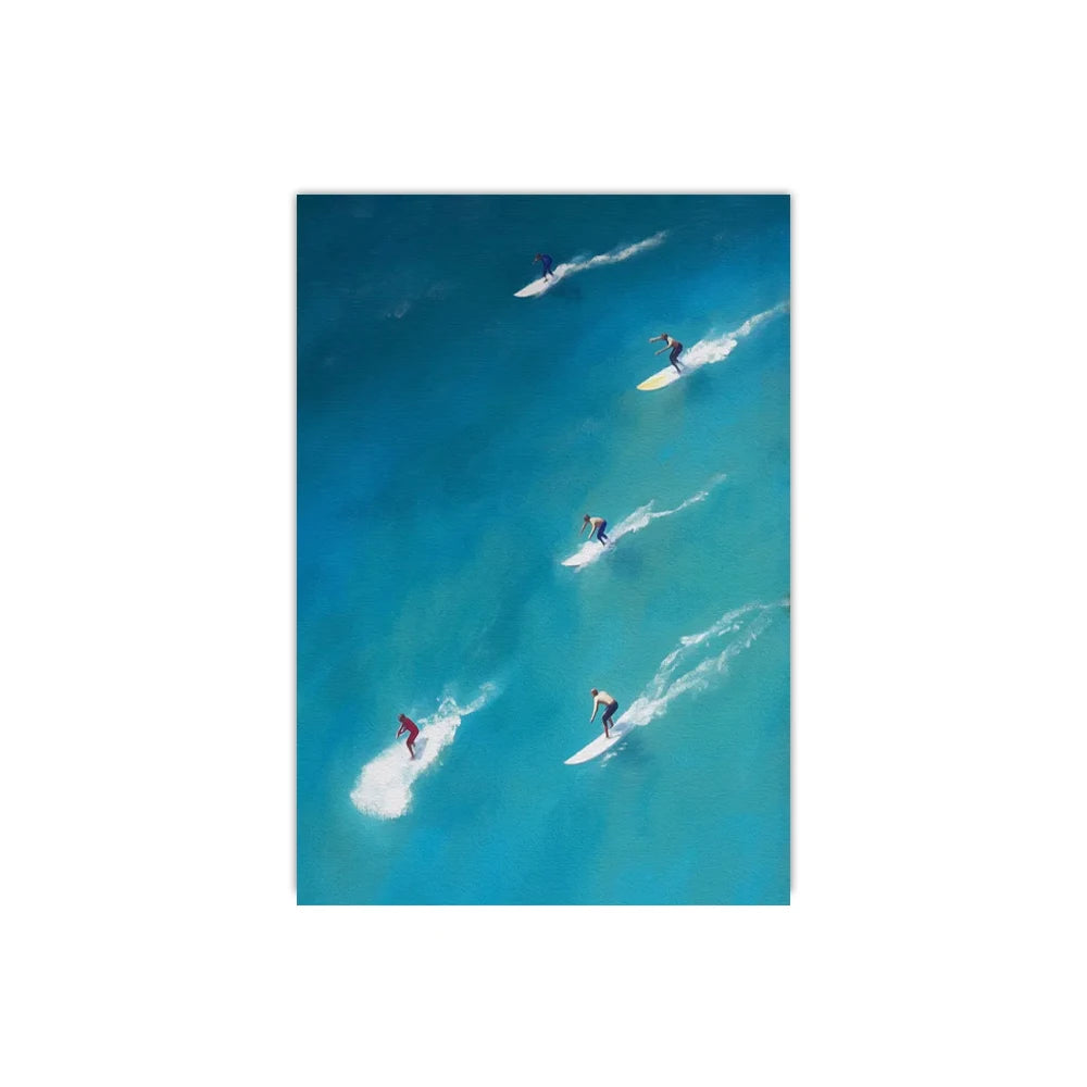 Summer Tiny People Swimming Canvas Poster