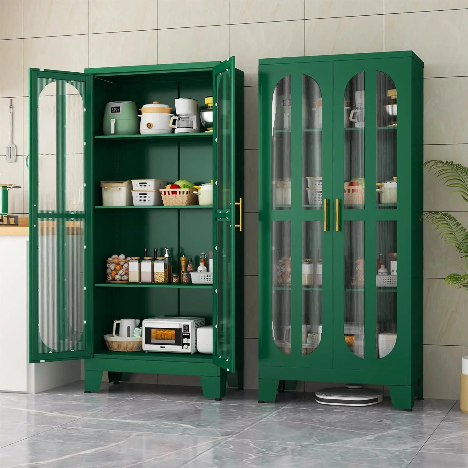 Metal Kitchen Pantry Storage Cabinet