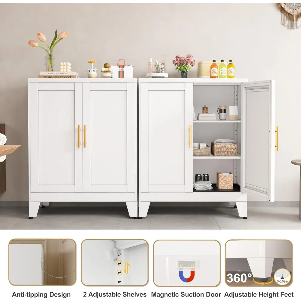 35.83" Metal Bathroom Floor Cabinet