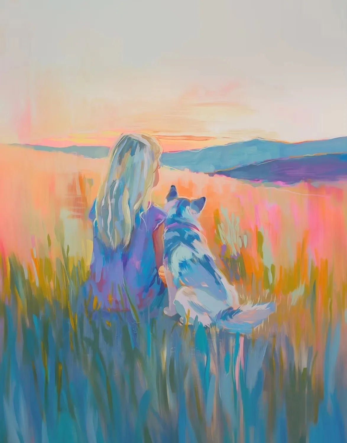 Girls & Pets Canvas Wall Art