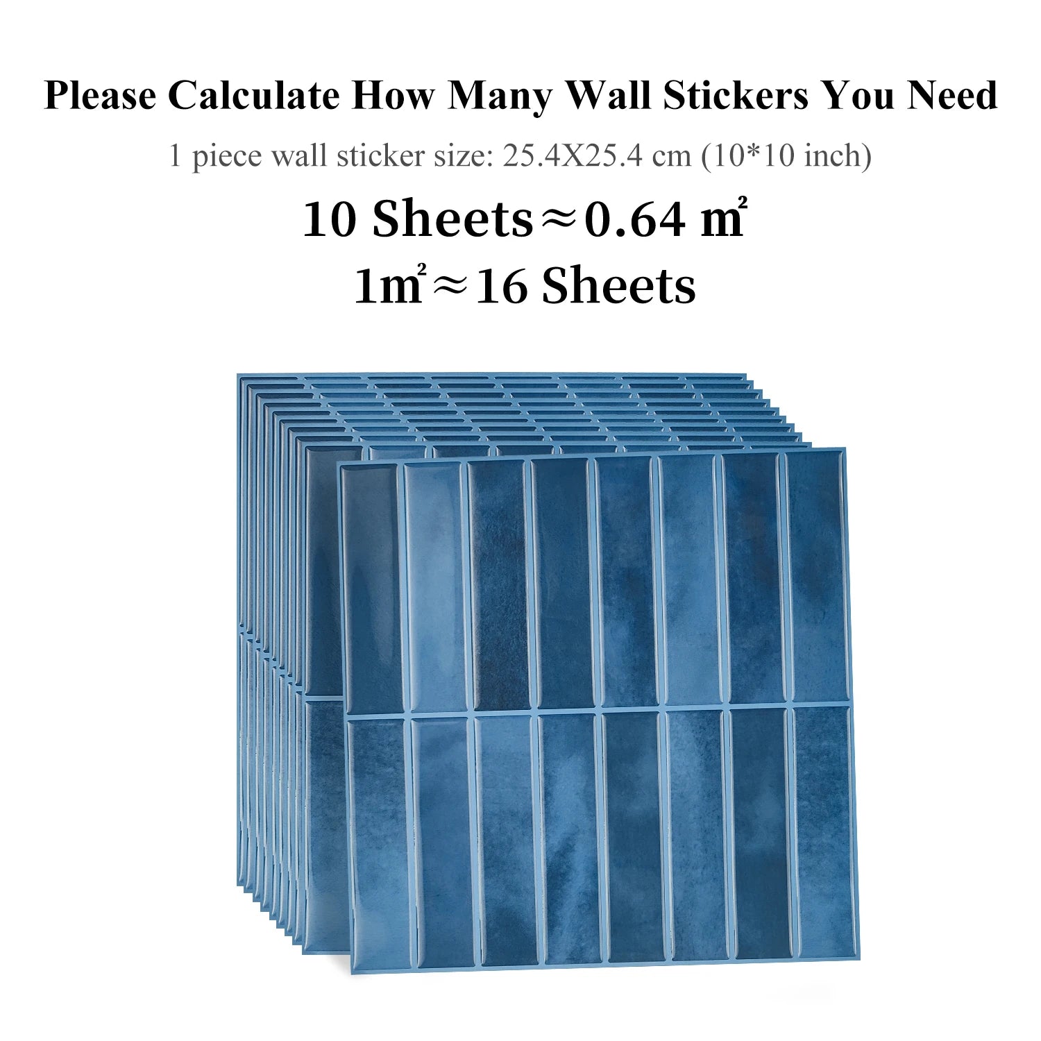 10 PCS Waterproof & Anti-Oil Peel-and-Stick Wall Tiles