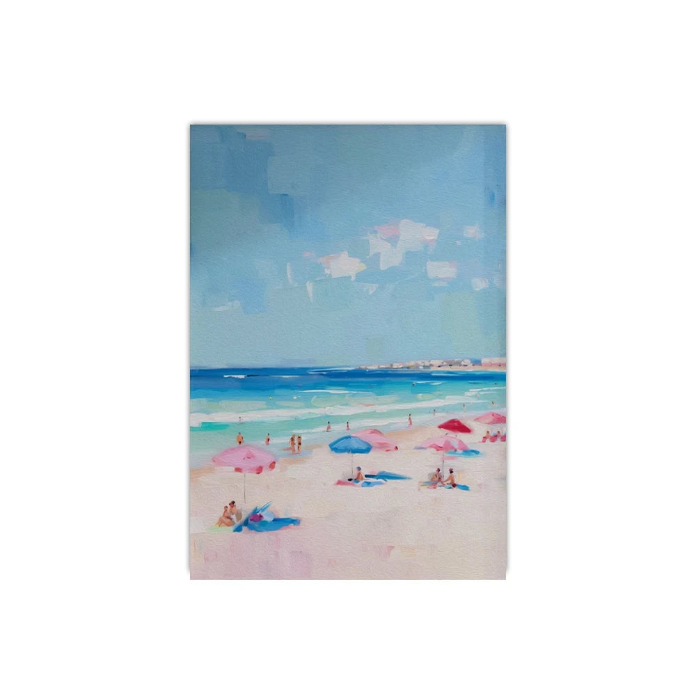Summer Tiny People Swimming Canvas Poster