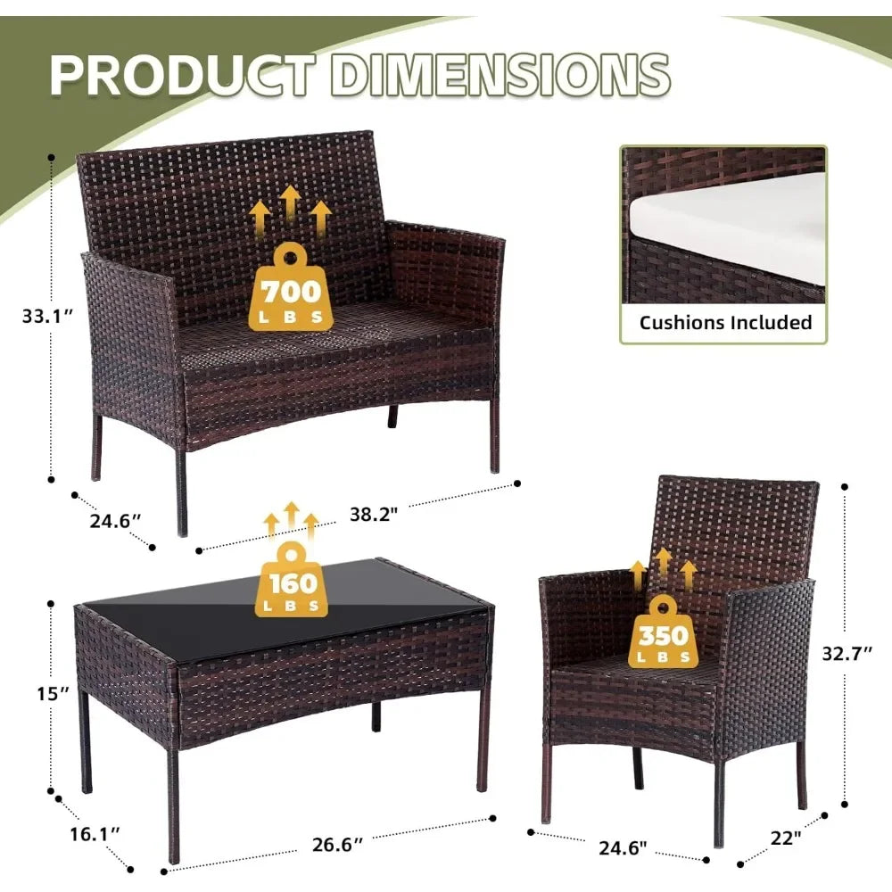 4-Piece Outdoor Patio Furniture Set