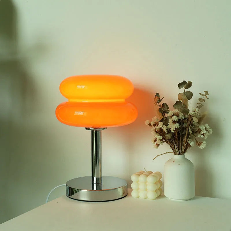Macaron Glass Table Lamp – Trichromatic Dimming Night Light