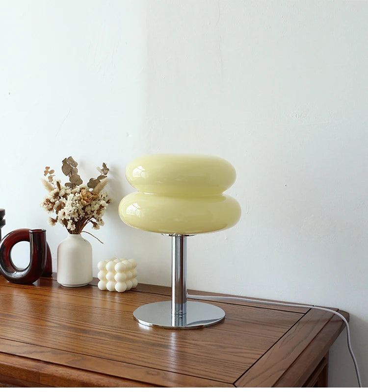 Macaron Glass Table Lamp – Trichromatic Dimming Night Light