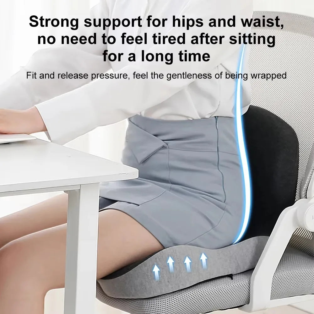 Memory Foam Backrest Cushion – Non-Slip Car Seat Support for Drivers