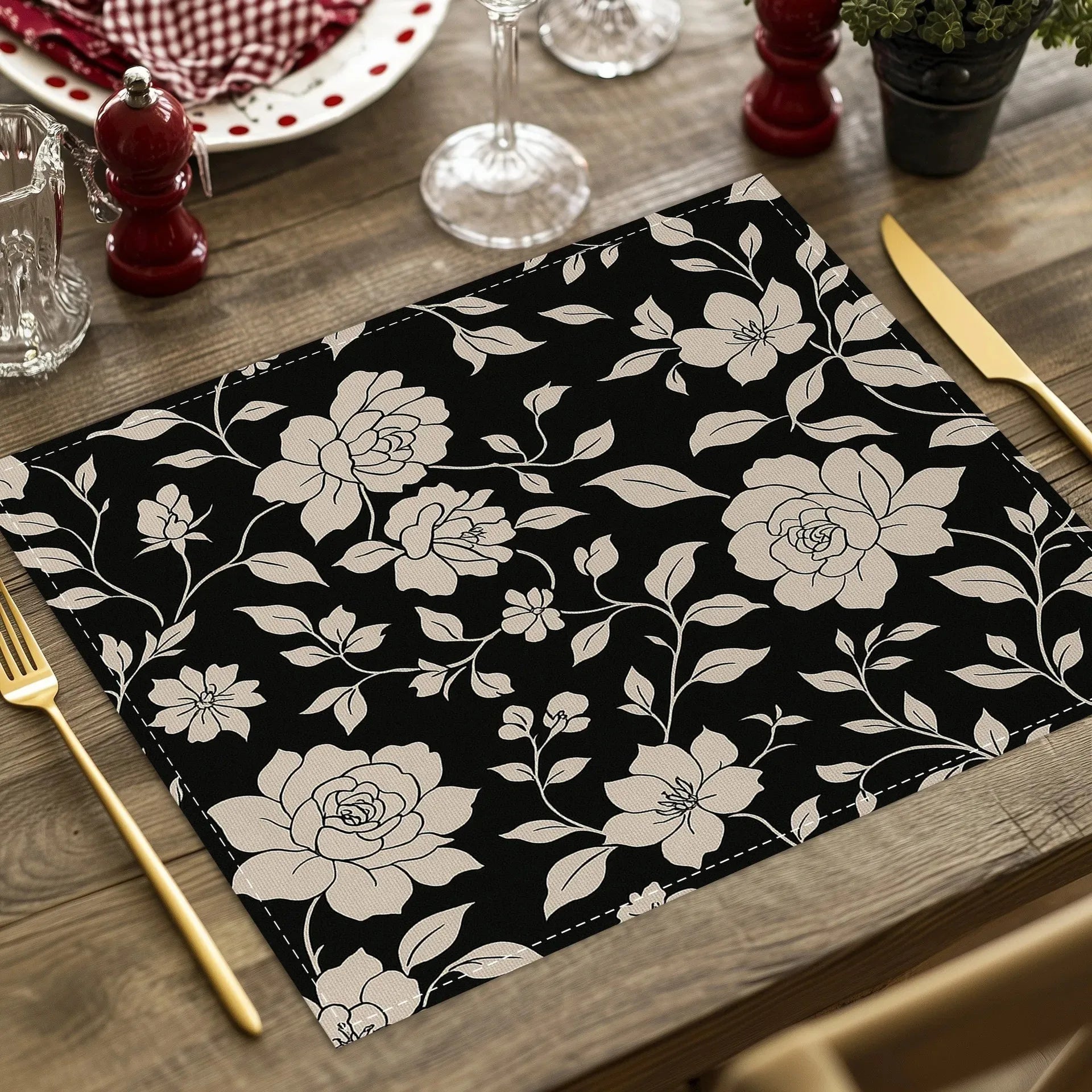 Modern Abstract Geometric Linen Placemats