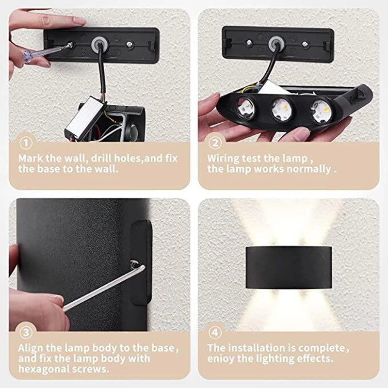 LED Wall Sconce – Modern Indoor & Outdoor Up/Down Wall Mount Light for Living Room