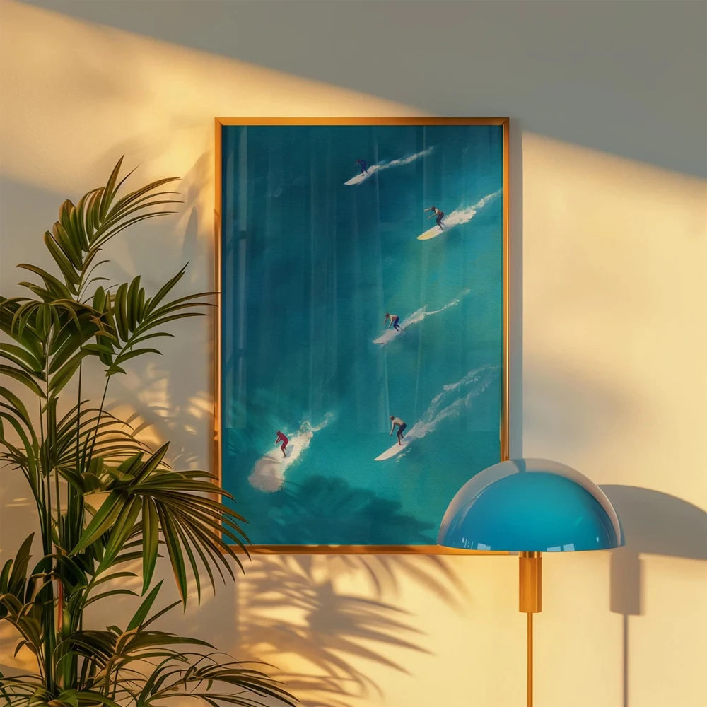 Summer Tiny People Swimming Canvas Poster