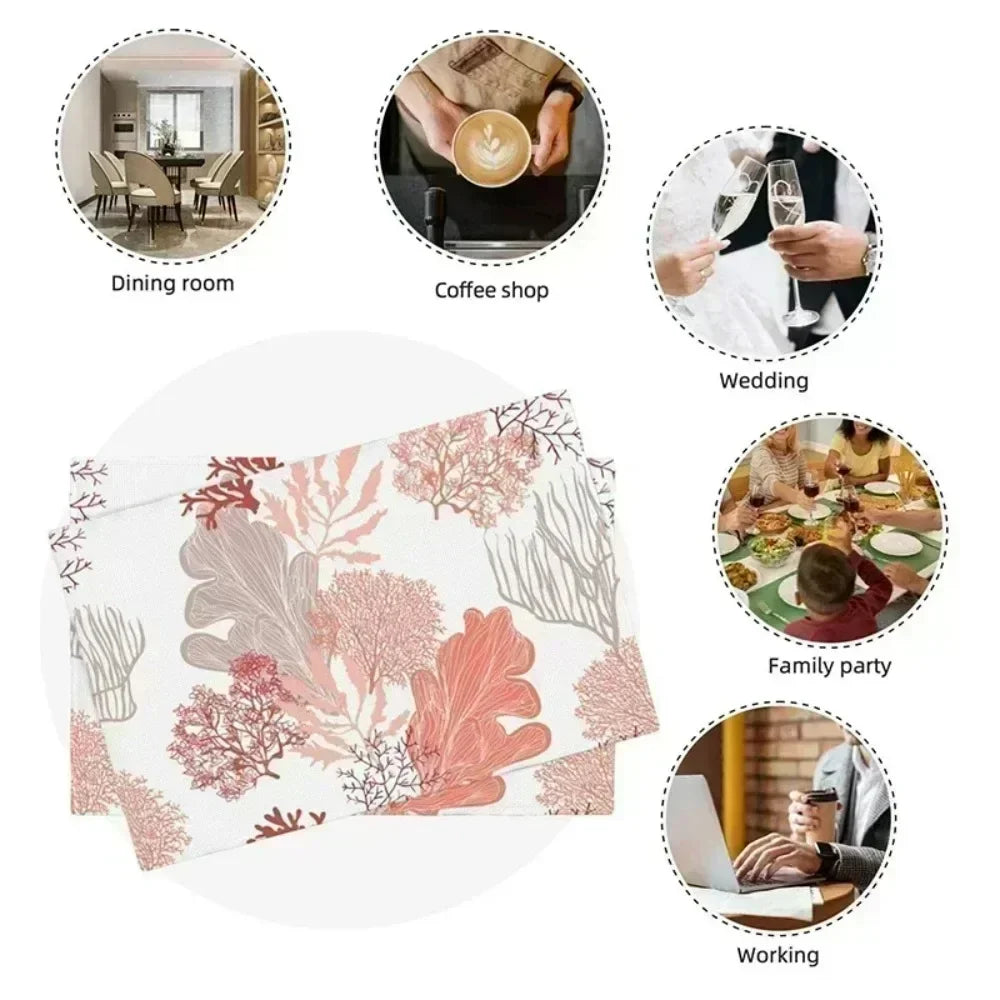 Letter Pattern Cotton Linen Placemats