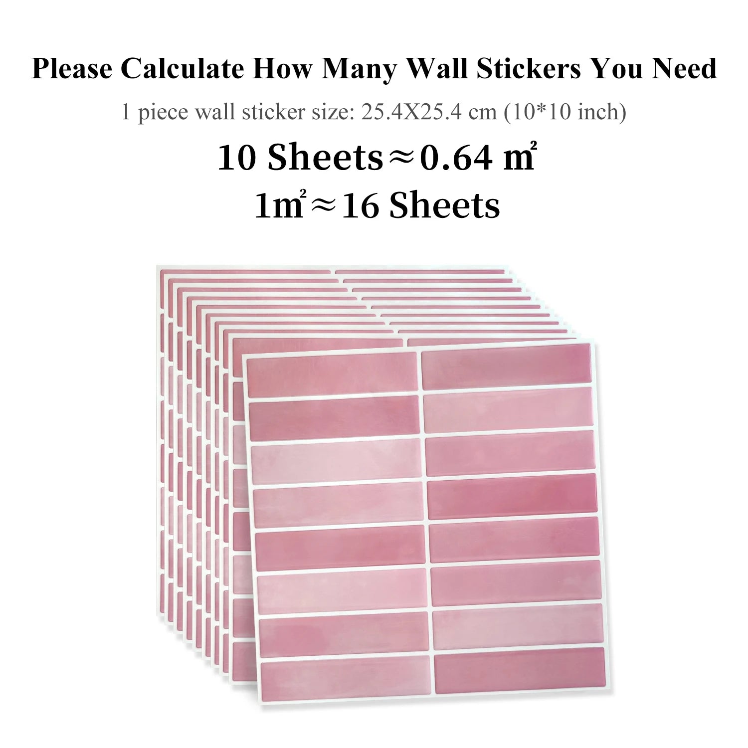 10 PCS Waterproof & Anti-Oil Peel-and-Stick Wall Tiles