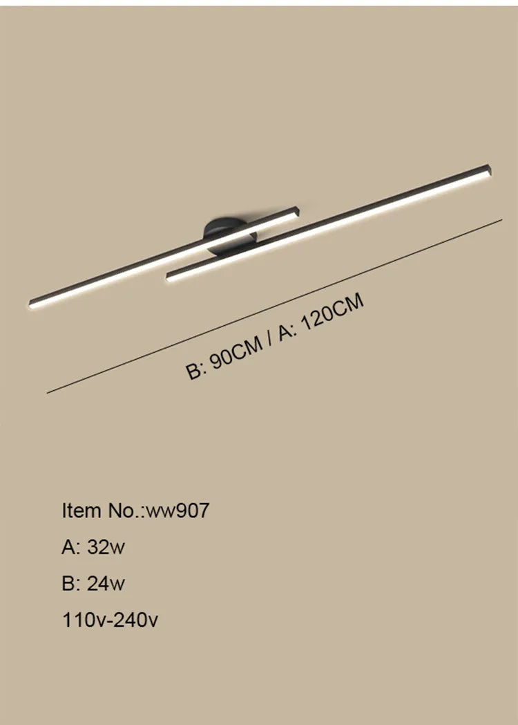 Long Aluminium LED Ceiling Light