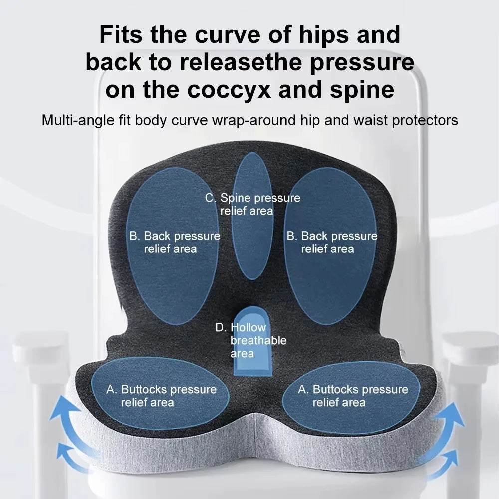 Memory Foam Backrest Cushion – Non-Slip Car Seat Support for Drivers