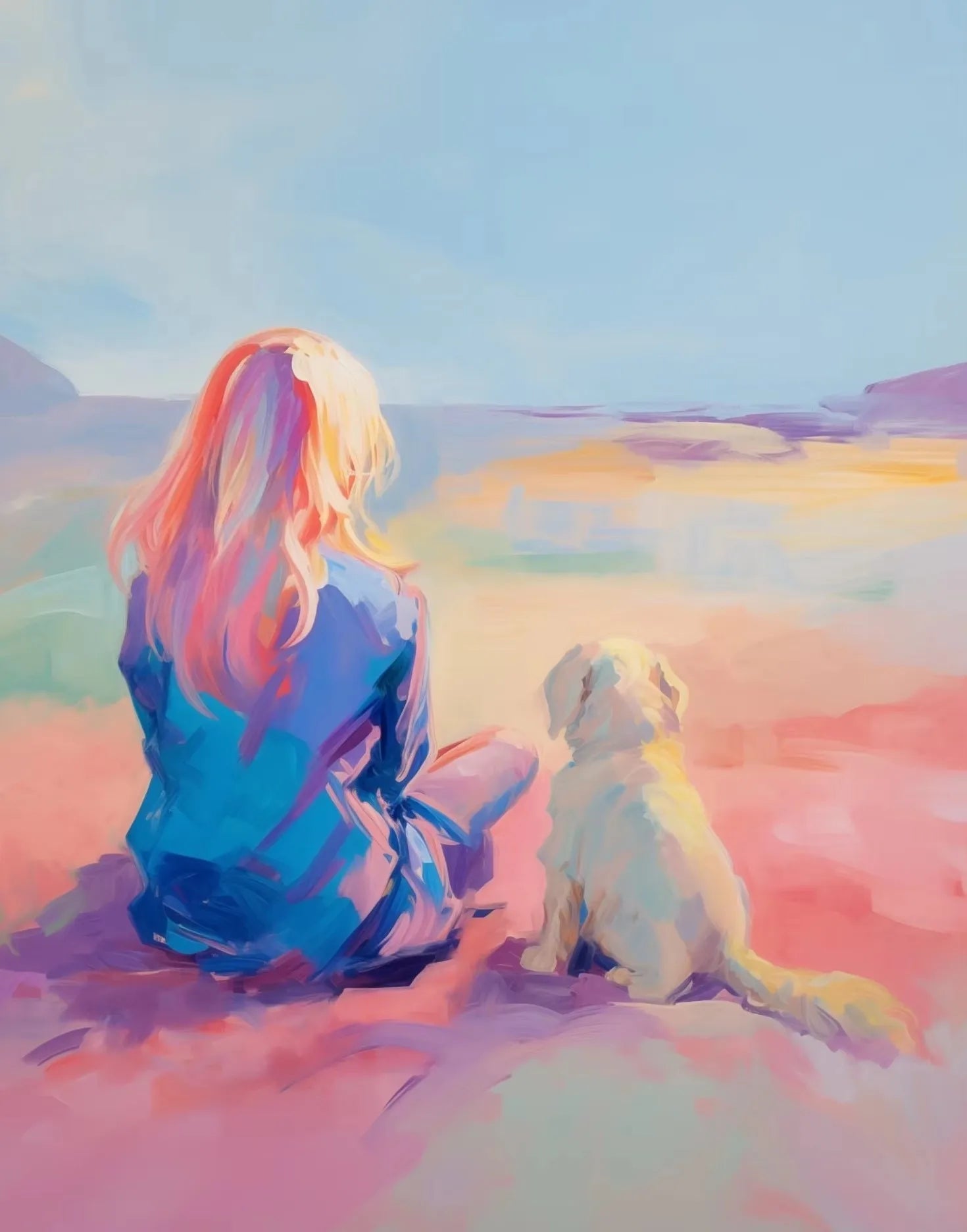 Girls & Pets Canvas Wall Art