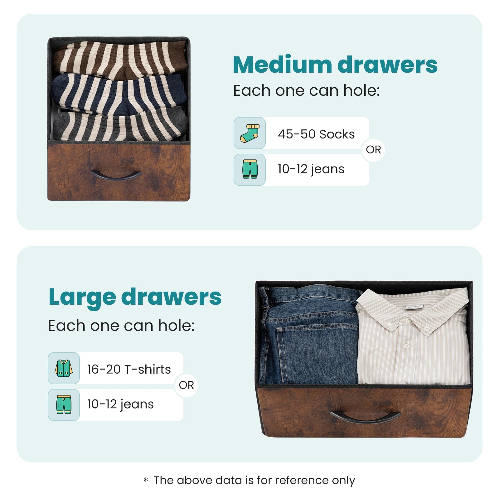 JHK 7-Drawer Fabric Bedroom Organizer