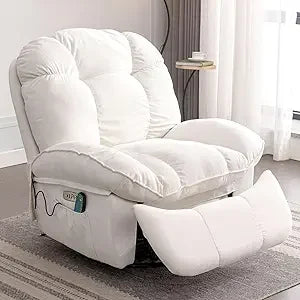 Oversized Power Recliner Chair – Heated Massage Rocker & Swivel