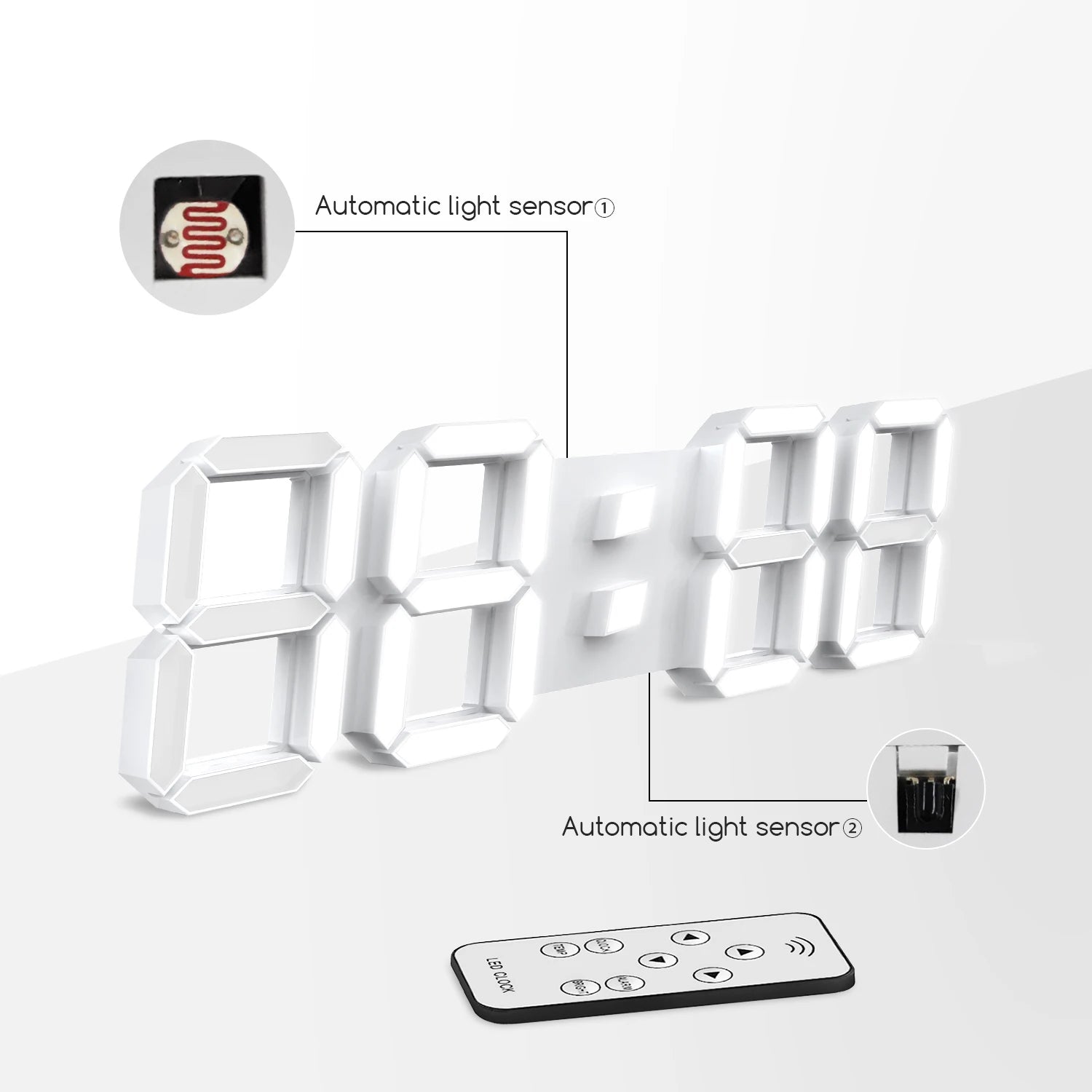 3D LED Digital Wall Clock
