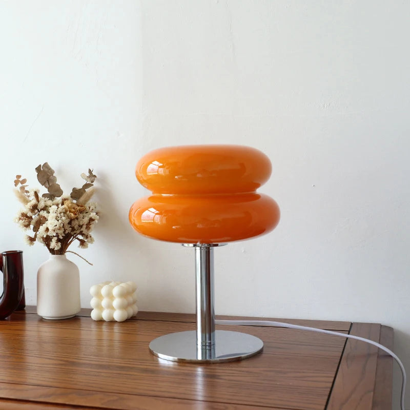 Macaron Glass Table Lamp – Trichromatic Dimming Night Light