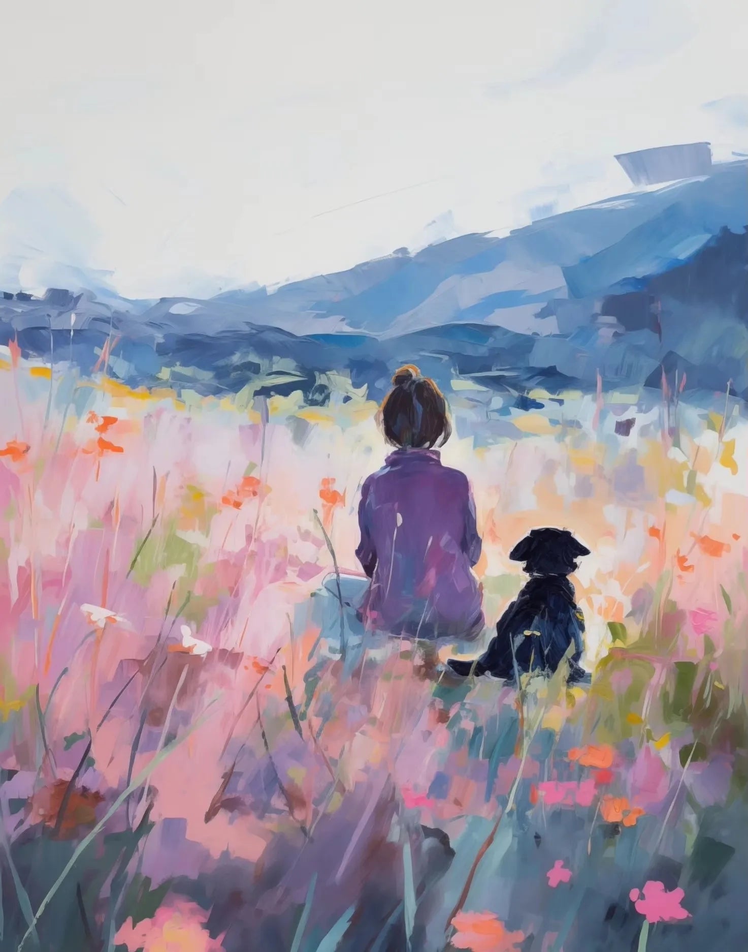 Girls & Pets Canvas Wall Art