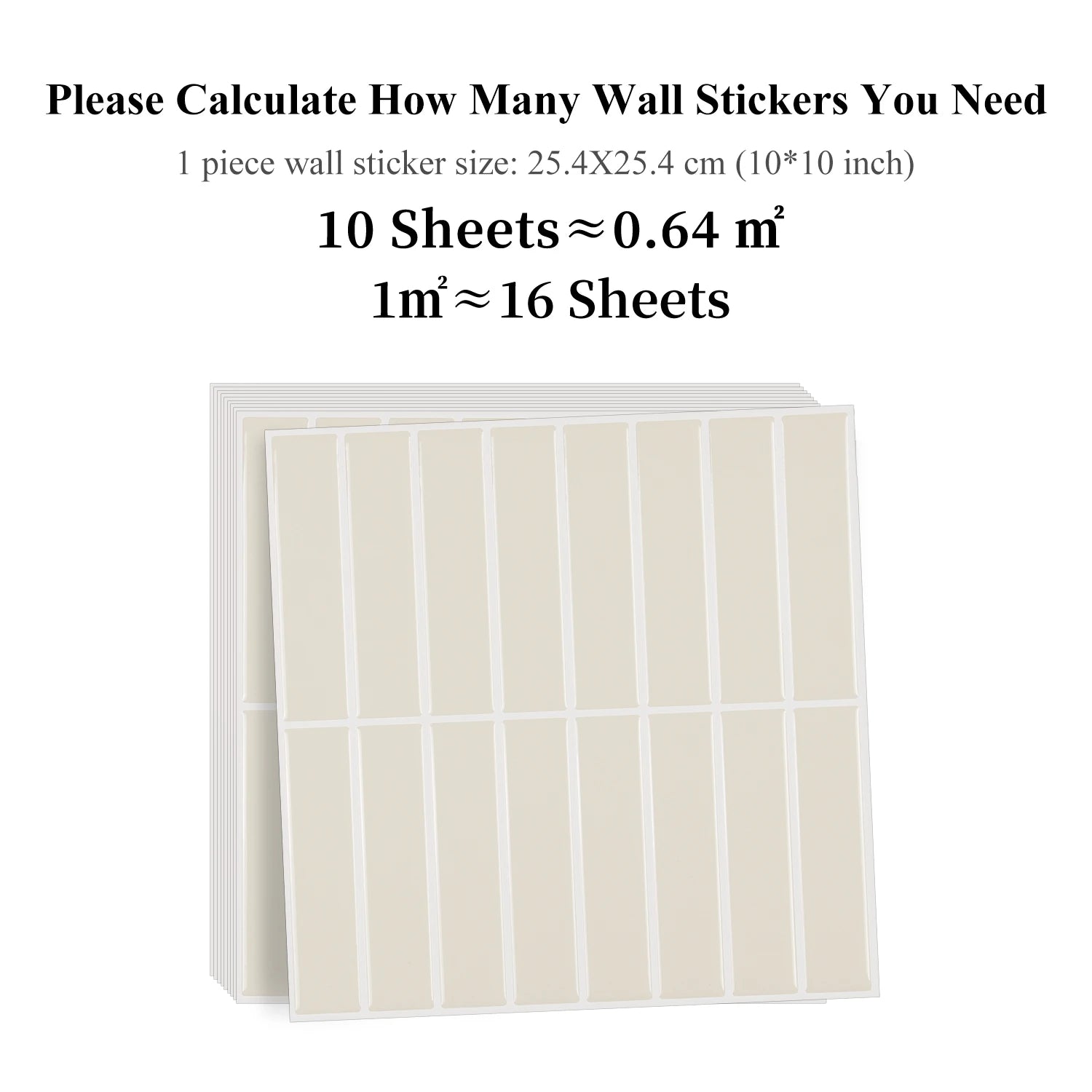 10 PCS Waterproof & Anti-Oil Peel-and-Stick Wall Tiles